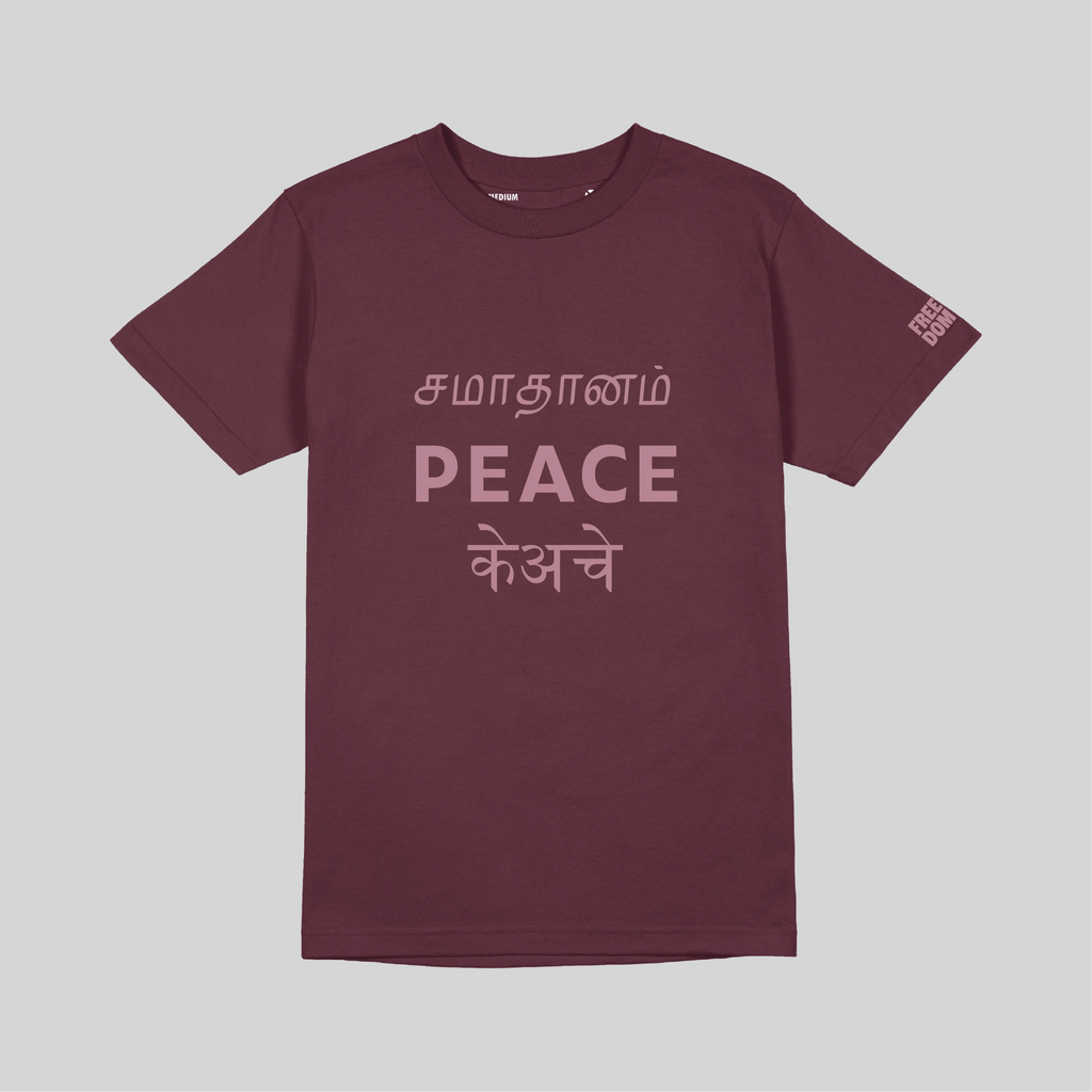 PEACE T-SHIRT - MAROON